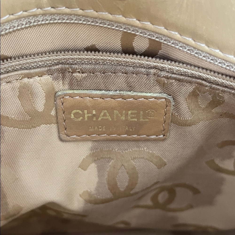 Chanel Classic Tan Quilted Leather Shopper Tote Bag - Picture 10 of 14